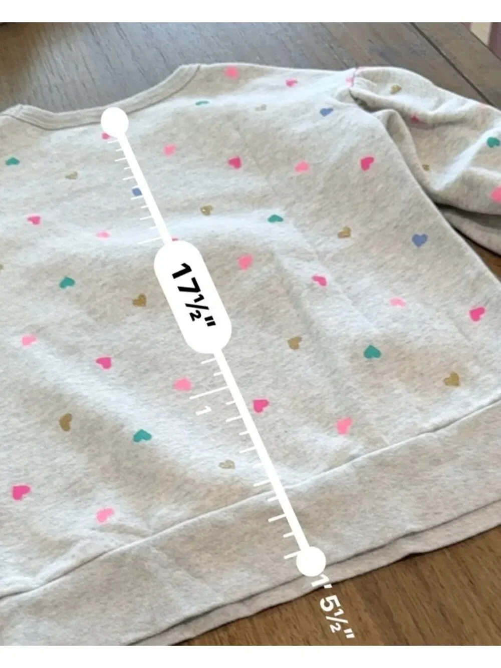 Gap Kids Girls Gray Heather Sweatshirt Size Medium 8 Multi Color Glitter Hearts